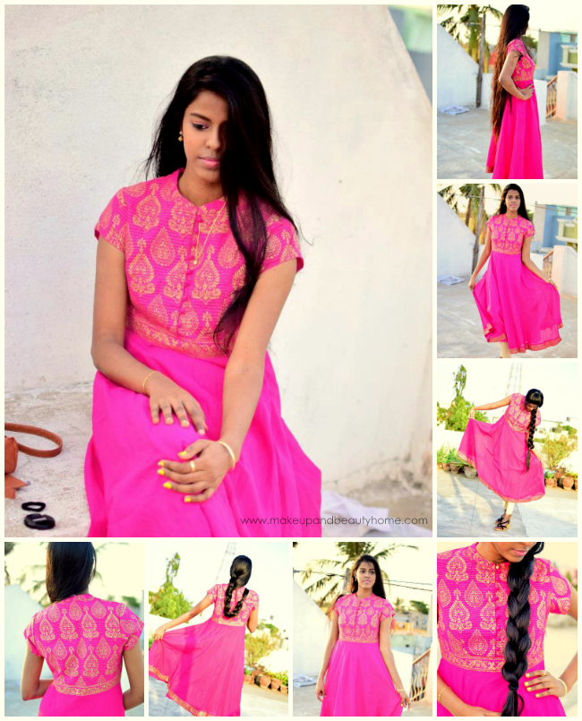 biba pink anarkali kurti